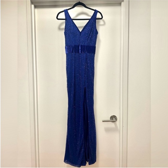 Mac Duggal Royal Blue Maxi Dress - Picture 4 of 7